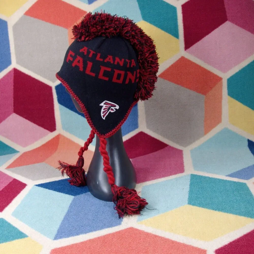NFL Team Apparel Youth Atlanta Falcons Mohawk‎ Knit Trapper Hat One Size